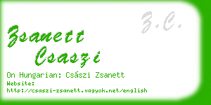 zsanett csaszi business card